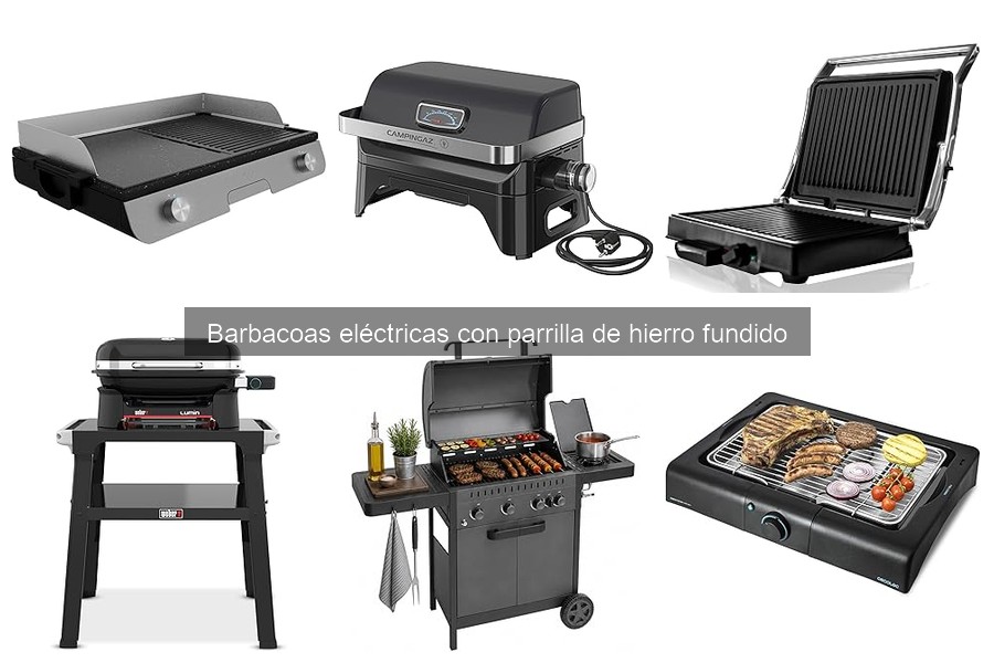 ¿Qué es una barbacoa eléctrica con parrilla de hierro fundido?