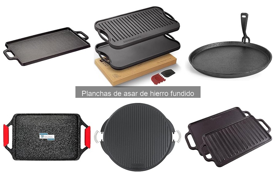 ¿Qué es una plancha de asar de hierro fundido?